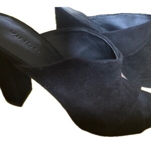 Vince Black Suede Block Heel Mule Sandals Women’s 8.5